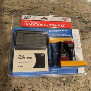 NWT. Traditional Stamp Kit with Black Ink Pad